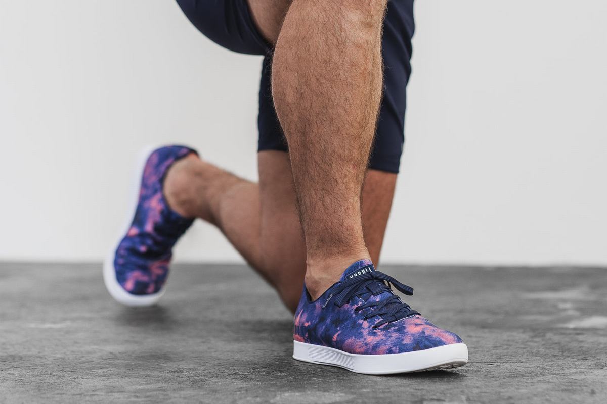 Nobull Tie-Dye Canvas Men's Trainers Indigo Pink | Australia (DR7653)